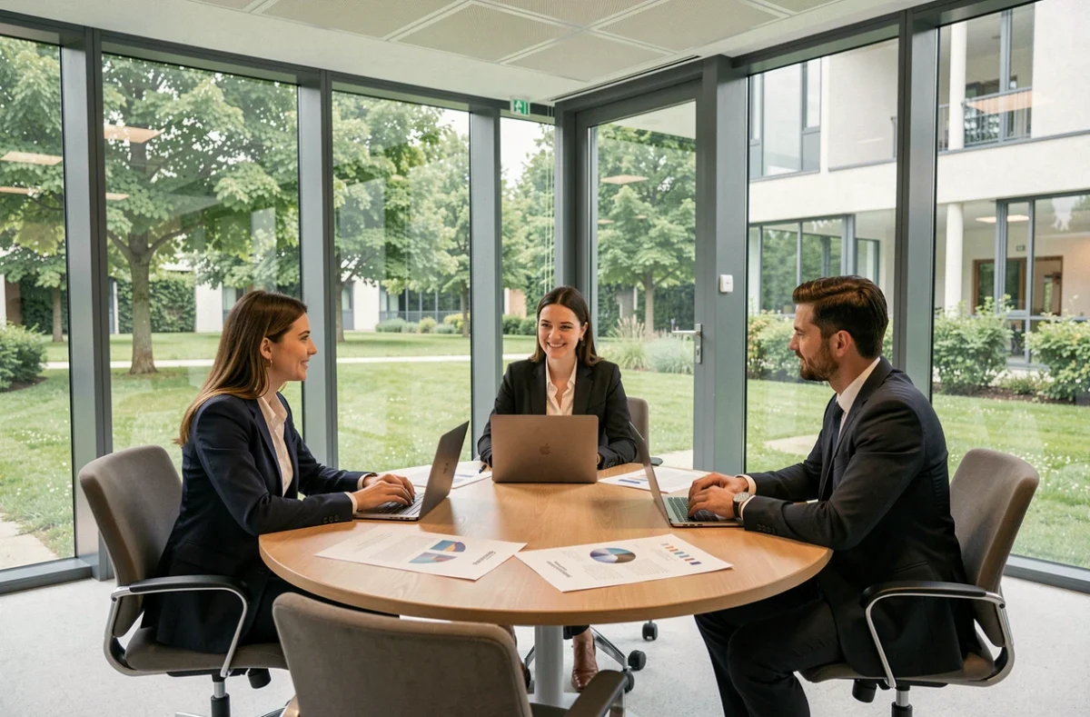 Professionnels en formation executive autour d'une table dans les locaux de CentraleSupélec Exed à Gif-sur-Yvette