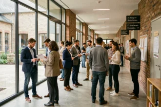 Des apprenants adultes dans le couloir d'un centre de formation de l'Oise, représentant le top 10 des centres de formation en 2026