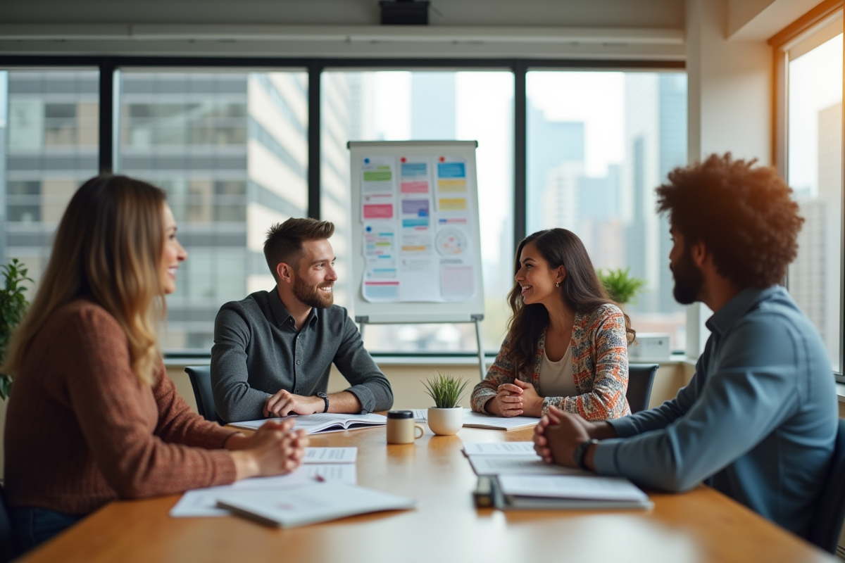 Groupe de professionnels lors d