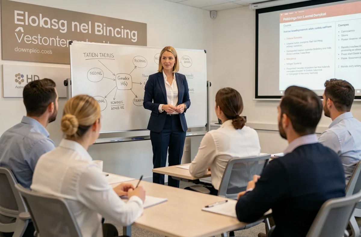 Une formatrice animant une session de formation pour adultes dans les locaux de Laho Formation Oise
